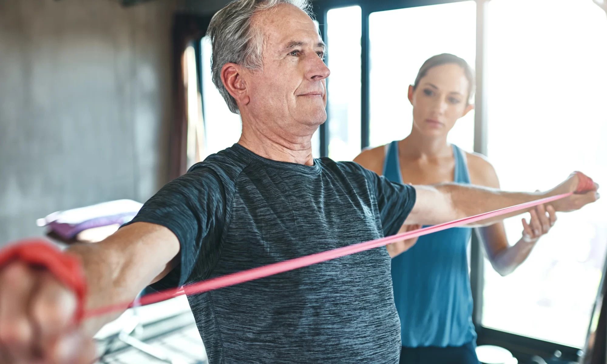 resistance band in use